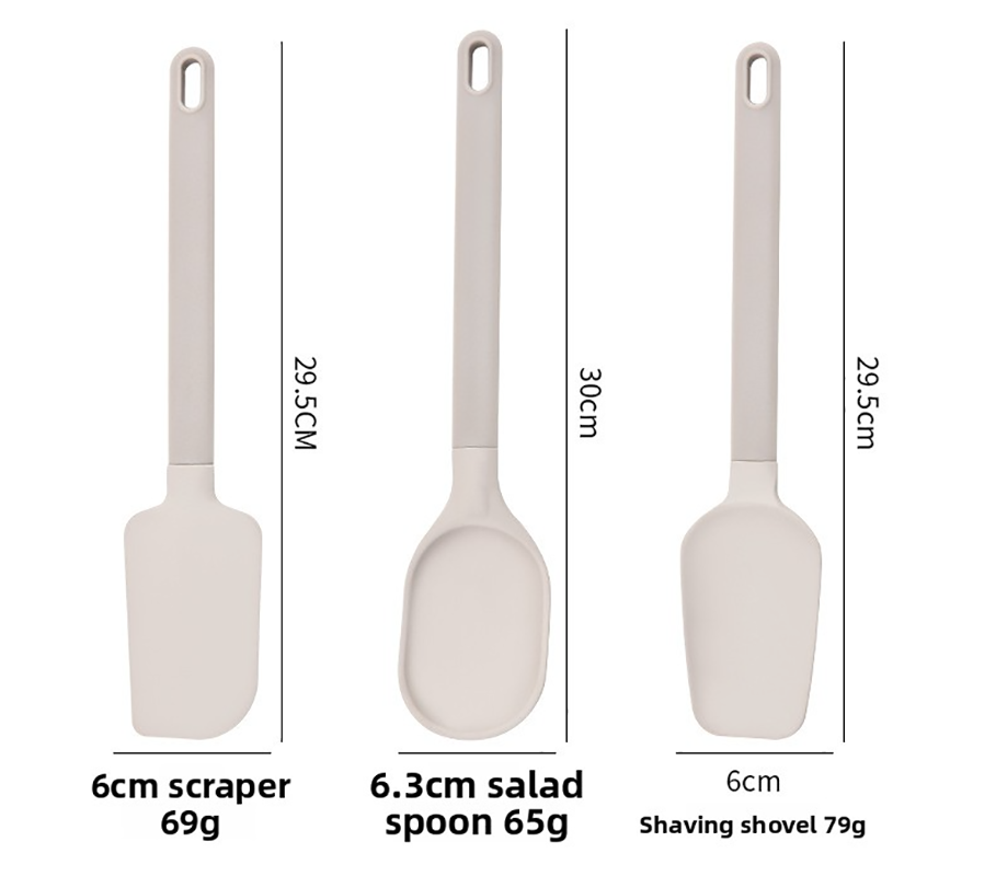 Durable High Heat Resistant Silicon Scraping Utensils Kit for Home Cooking & Baking three-piece set