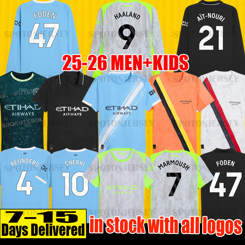 man city 25 26 HAALAND MARMOUSH SOCCER JERSEY GREALISH MAN CITIES ALVAREZ player DE BRUYNE FODEN football tops shirt men kids kit DOKU Mancheste rs city jerseys 2025