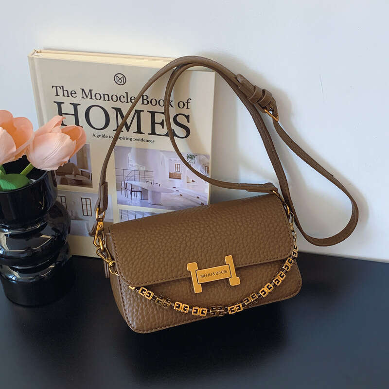 2025 New Women's Chain Large Capacity Designer Bags High-end Lychee Pattern Simple Crossbody Small Square Bag Personality