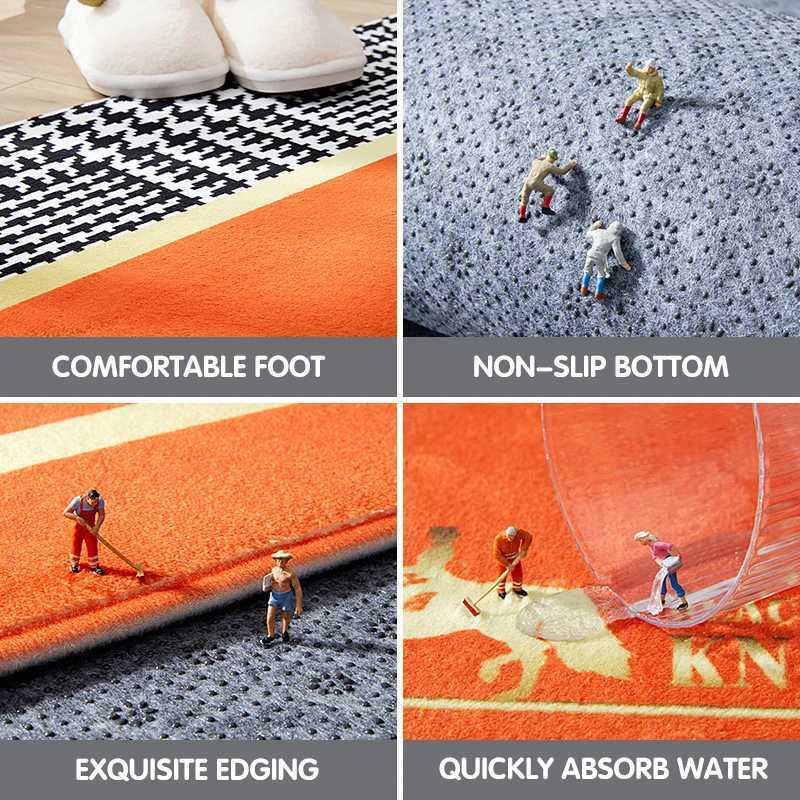Nordic Fashion Strip Bedroom Bedside Mats Living Room Door Rugs Kitchen American Style Carpet Balcony Thick Plush Comfortable S250818