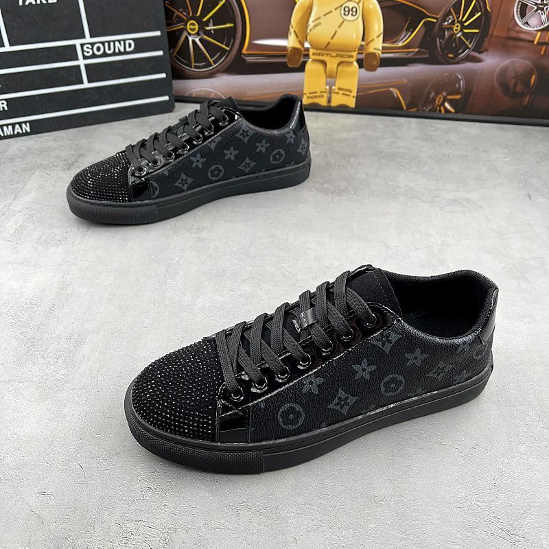 Designer guy autumn new style all fashion plate shoes men soft bottom leather low top casual shoes