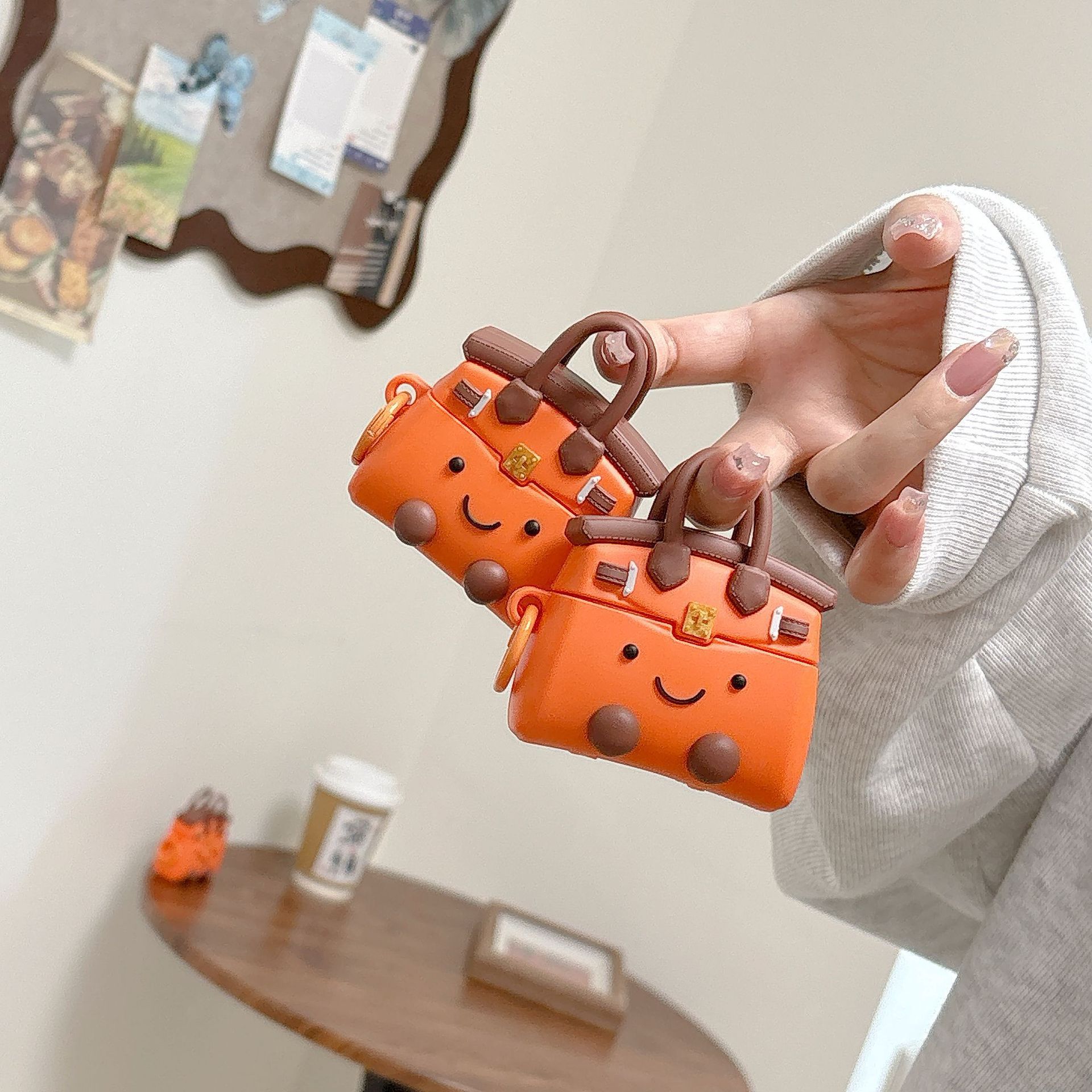 Yellow horse keychain Creative Fun Handbag Compatible Generation Earphone CaseGeneration Soft 250726