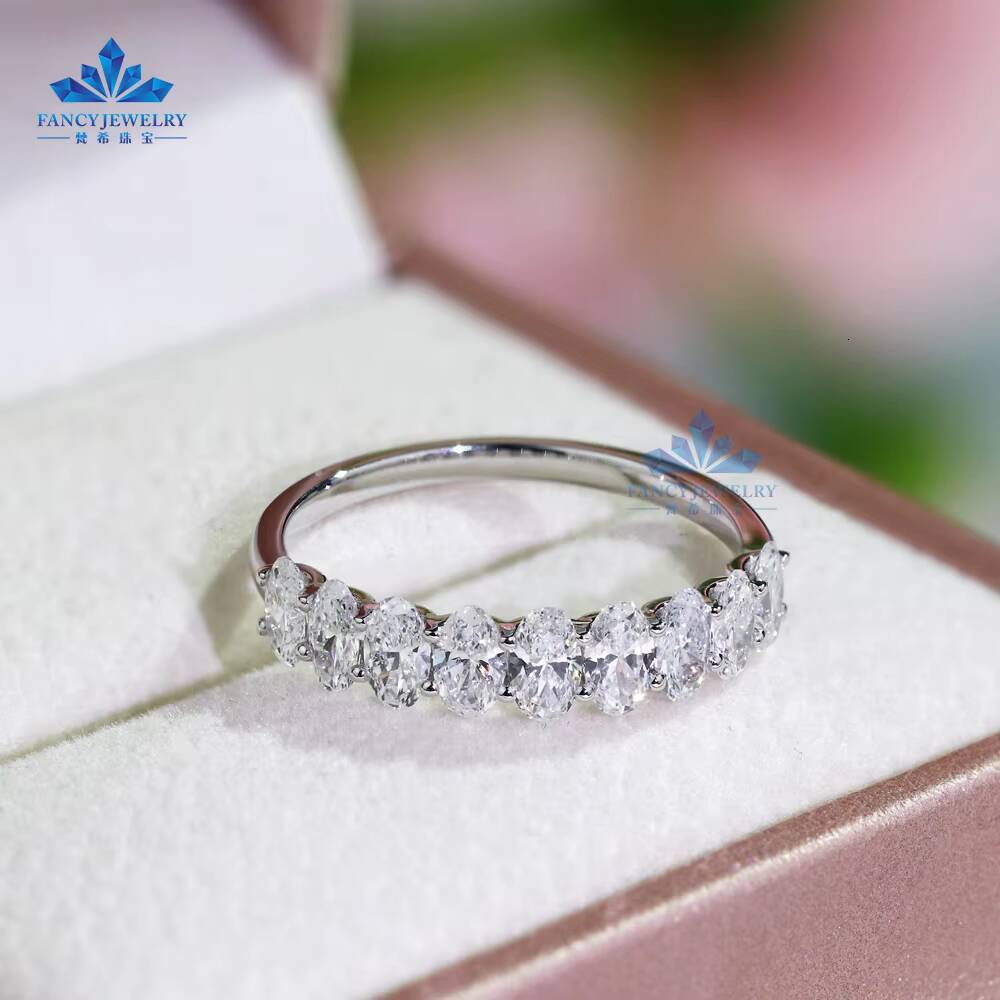 Oval Cut Lab Diamond 10K 14K Gold Ring DEF VS 3x5mm Anniversary Band Lab Grown Diamond Wedding Band