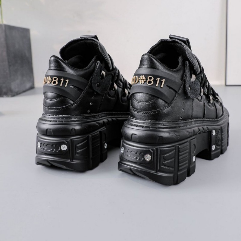 New 2025 Brand Punk Style Women Shoes Lace-up heel height 6CM Platform Shoes Woman Rock Boots Metal Decor Woman Sneakers