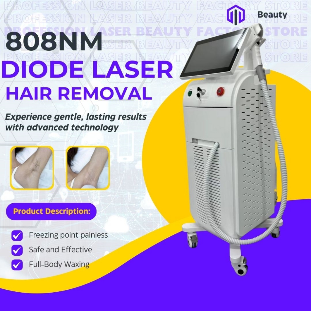 808nm Triple Wavelength Diode Laser Hair Removal Device Professional Painless Permanent Hair Reduction Machine For Salon And Clinic Skin Rejuvenation