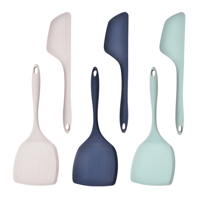 Durable Big Size Silicone Spatula with High-Temperature Resistance - Perfect for Pancakes & Cream Scraping two-piece set