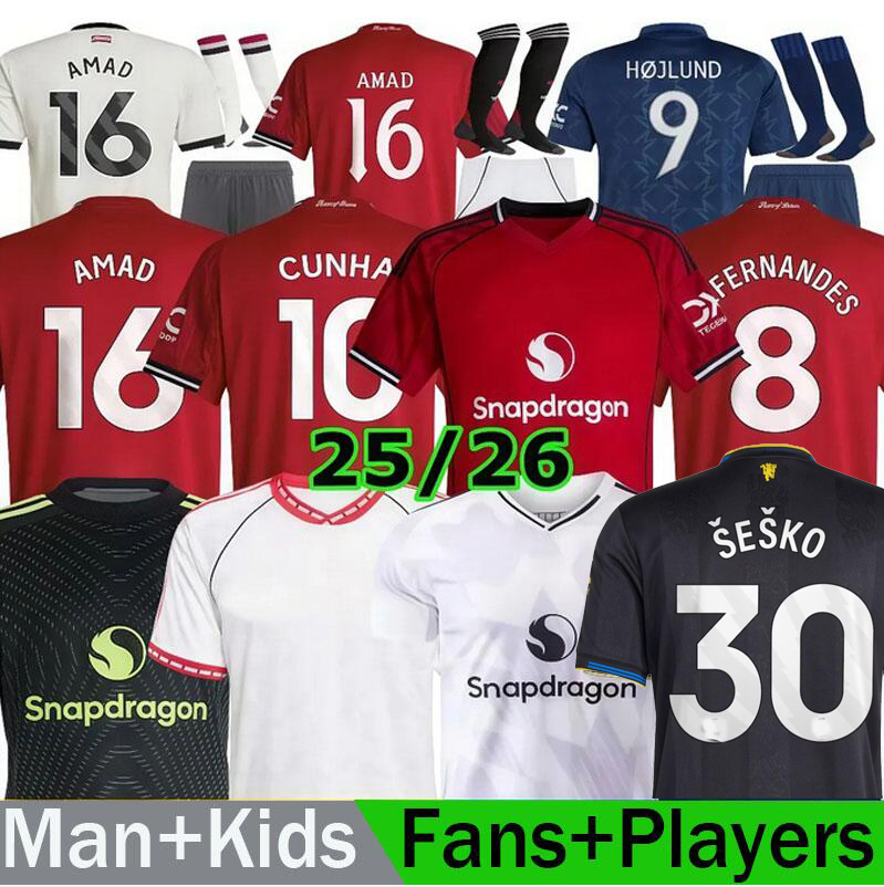 26 united soccer jerseys MARTINEZ HOJLUND RASHFORD MAINOO CASEMIRO MALACIA 2025 2026 UTD football shirt McTOMINAY MARTIAL B. FERNANDES men
