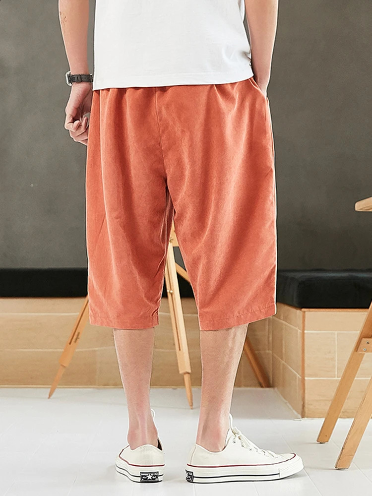 Plus Size Summer Harem Pants Men Short Joggers Chinese Style CalfLength Casual Baggy Male s Trousers 8XL 250815