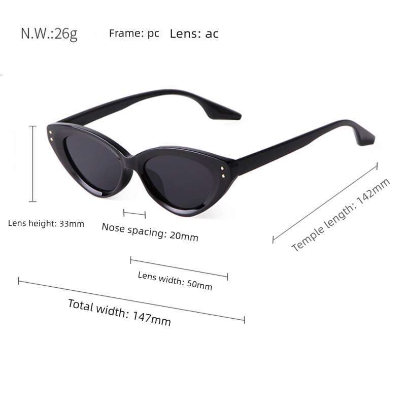 Luxurious Sunglasses Triangle Cat Eye Men Narrow Designer Sunglasses Versatile Frame Sun Glasses for Women Summer High-End Feel