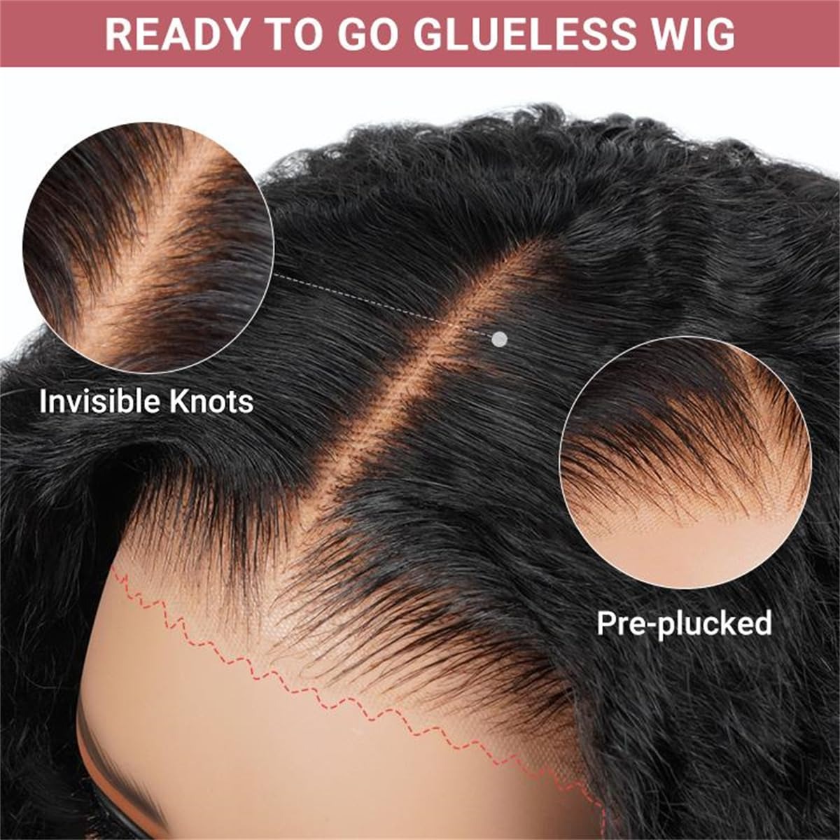 Curly Half Wig Human Hair Water Wave 200% Density Wear Go Glueless Wigs 24 Inch Wet and Wavy Curly Half Wigs for Women Drawstring Seamless Flip Over W