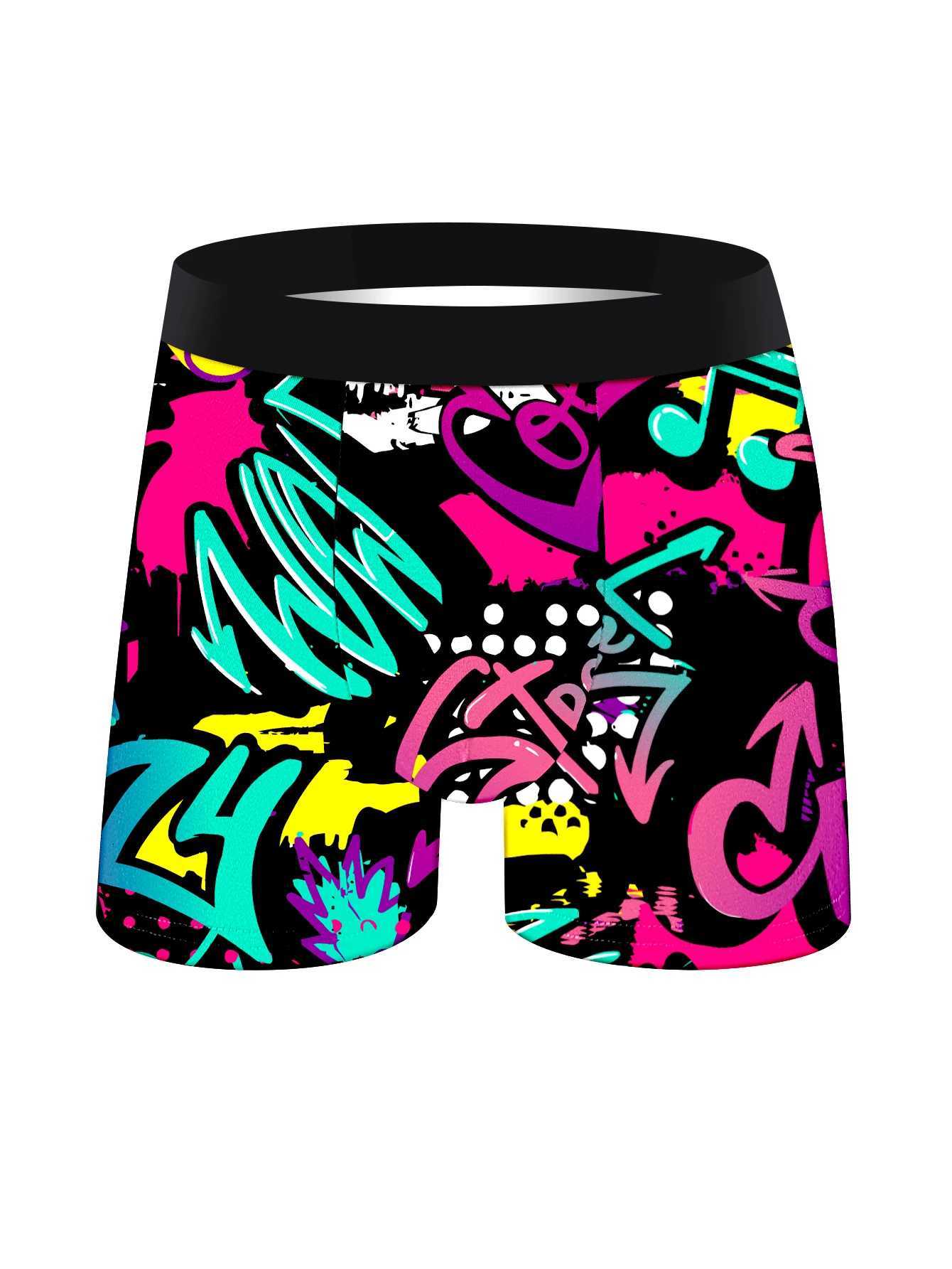 5 Pieces Of Mens Long Boxer Briefs Soft Comfortable Skin-Friendly Mens Underwear Explosive Colorful Personality Mens Pants W250819