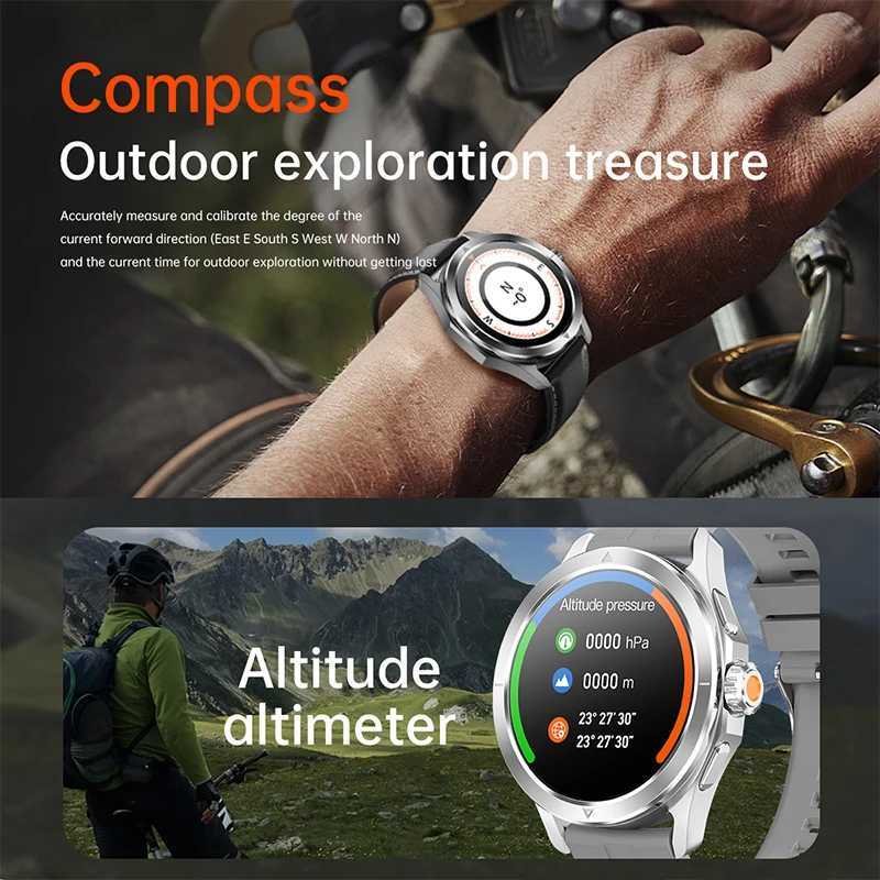 4 Xiaomi S4 Ultra Outdoor Sports Smart Watch Men AMOLED Screen NFC GPS Compass Heart Rate Waterproof Bluetooth Call SmartWatch W250819