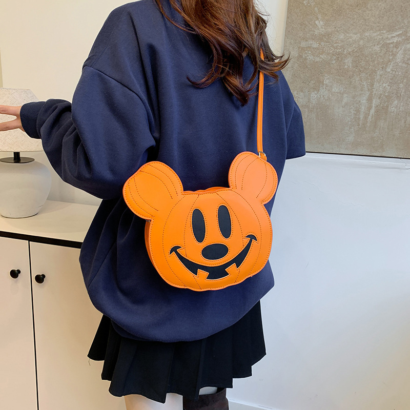 Free shipping designer Bag Single Shoulder Bag Personality Niche Halloween Quirky Women Bag PU Crossbody Bag Creative Patchwork Cartoon Bag