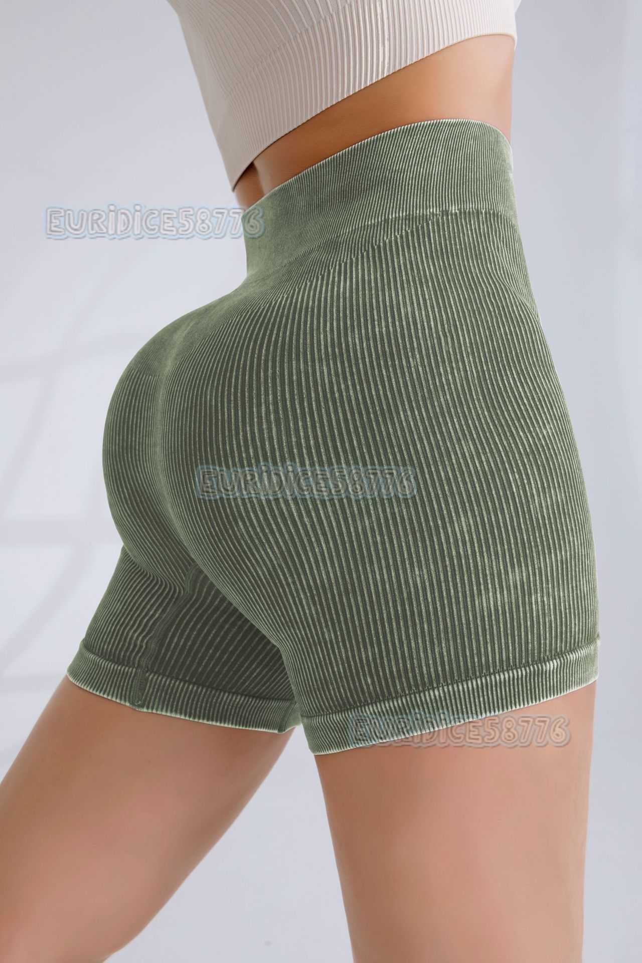 Washed Yoga Pants for Women Summer High Waist Hip Lift Quick-dry Tight Running Fitness Pants Ribbed Solid Color Sports Pants H250819