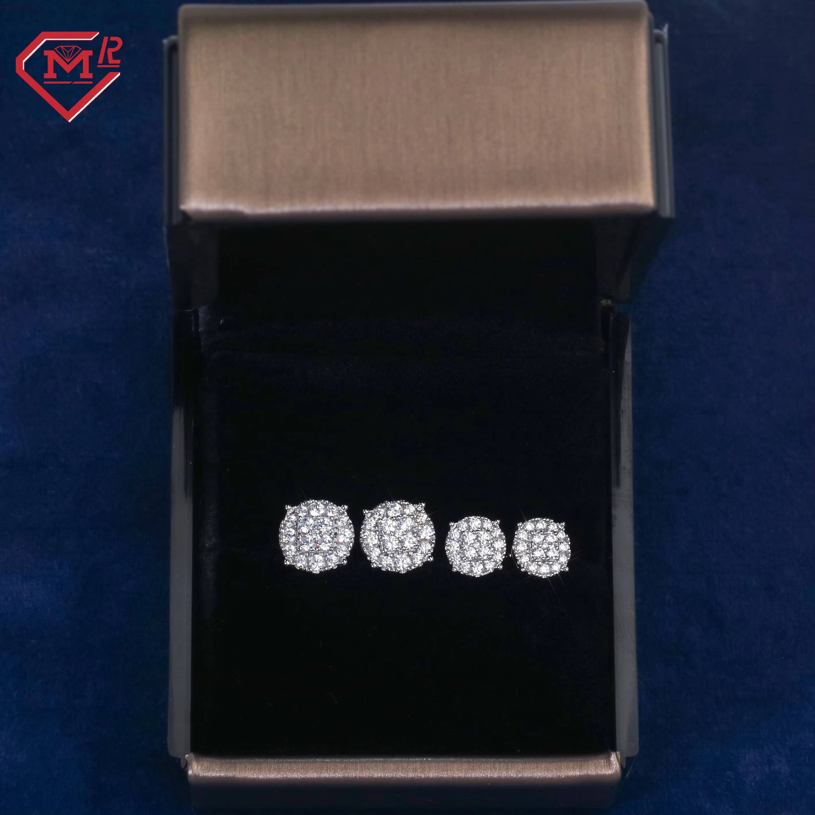 Igi Certificated Wedding Earrings Classic Cluster 925 Silver Vvs1 Moissanite Diamond Earrings