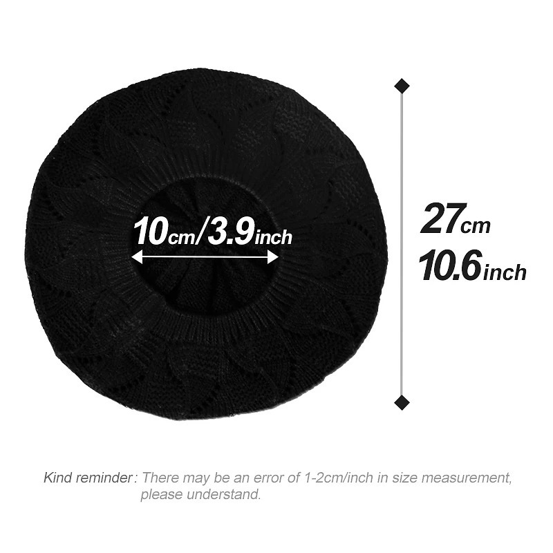 Geebro Womens Plain Color Knit Beret Hat Ladies French Artist Beret Hats Spring Casual Thin Acrylic Berets for Women Beanie 250819