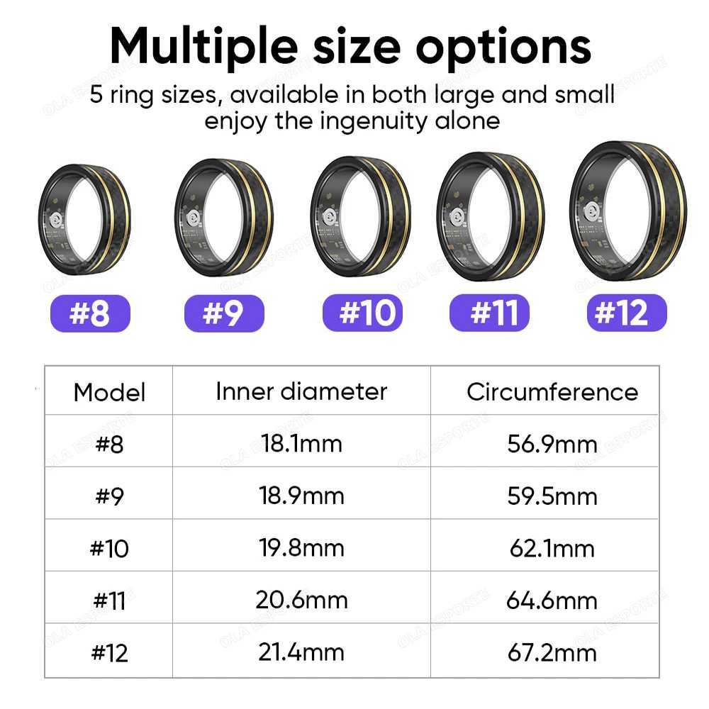 New Smart Ring Health Tracker Mens and Womens Heart Rate Health Rings Long Lasting Battery Sleep Smart Ring for Android IOS W250819