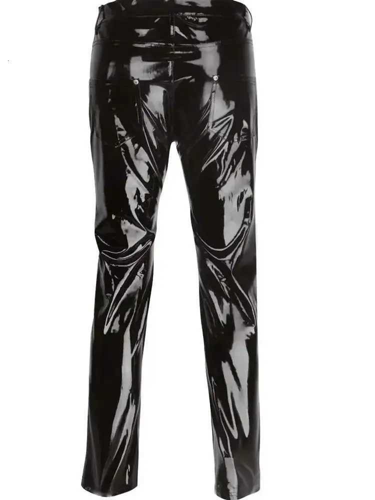 3XL Wet Look PVC Trousers Men Shiny PU Leather Jeans Pants Tights Hip Hop Leather Pants with Pockets Clubwear Joggers W250819