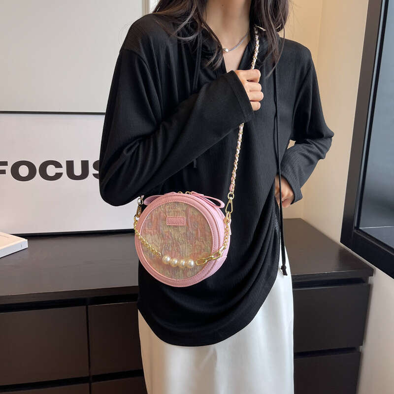 Bags Trendy Women's Bags 2025 Fashion Niche Design Shoulder Summer Versatile Chain Crossbody Small Designer Round Bag