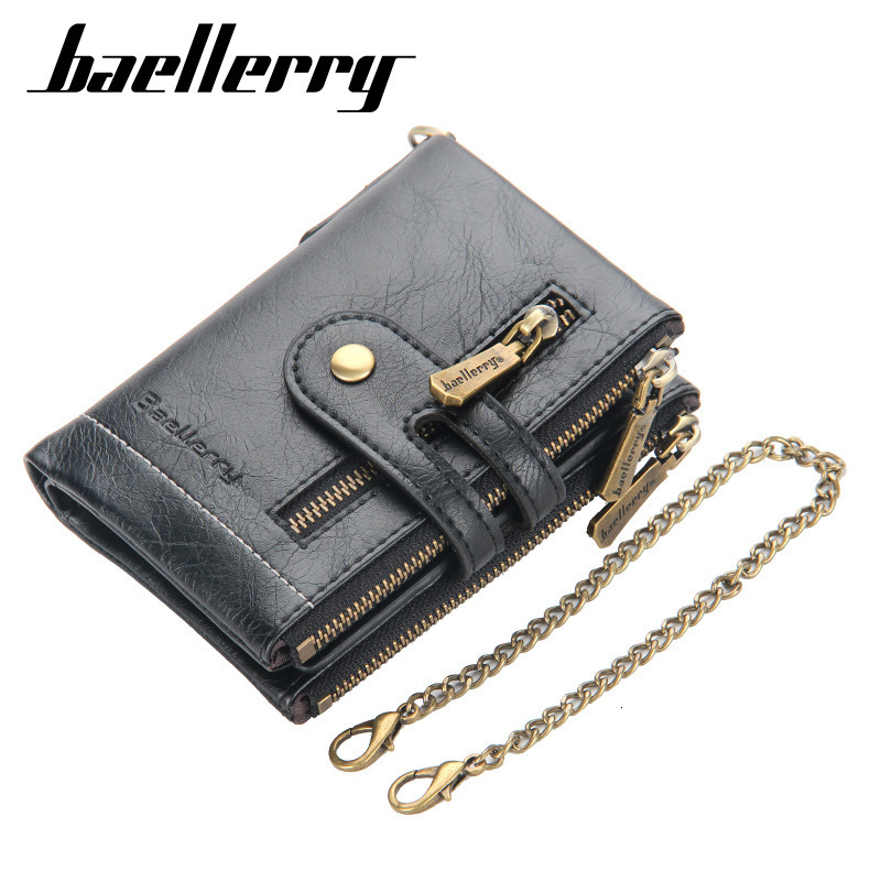 Baellerry Men Wallets Name Engraving 11 Card Holders Men Short Purse Double Zipper Coin Pocket High Quality Male Purse Cartera 250701
