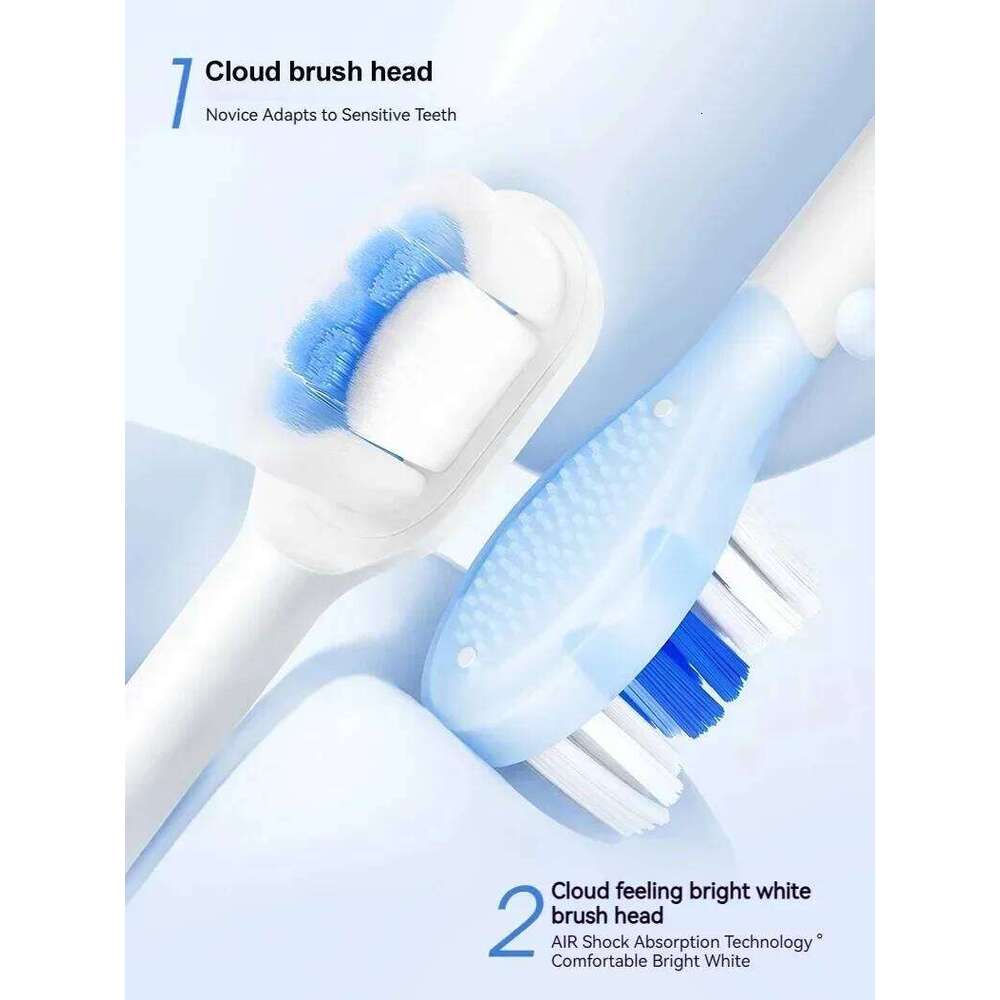 Adult Sonic Electric Smart IPX Waterproof Days Battery Life Ultrasonic Soft Cloud Toothbrush Heads