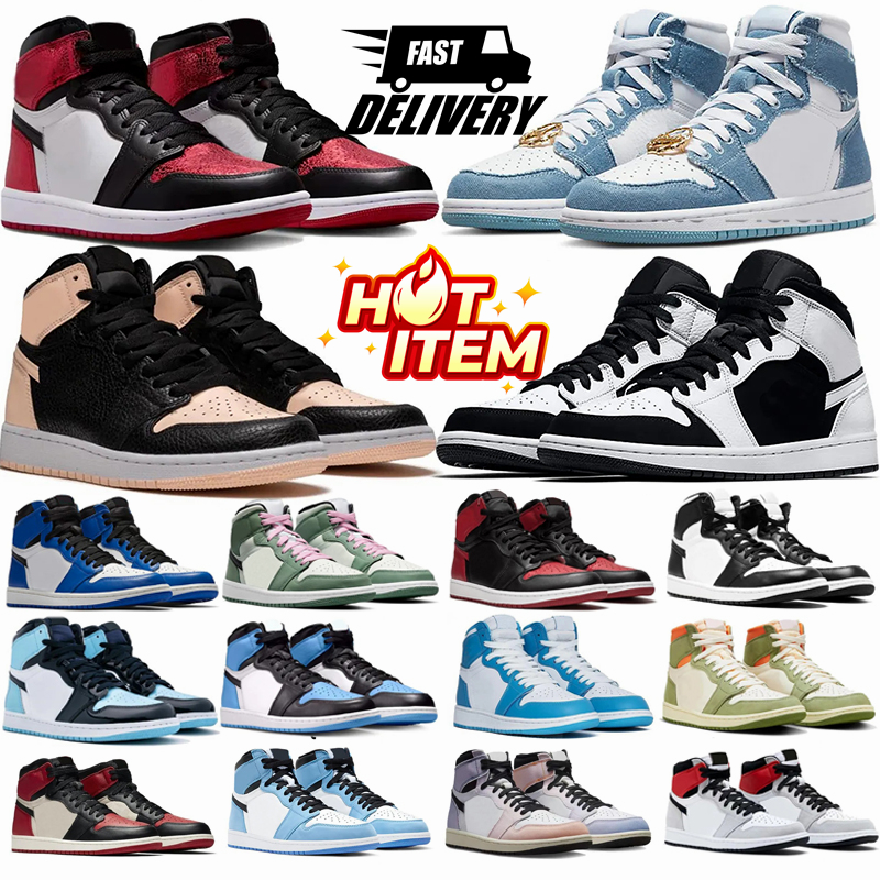 36-47 Basketball Shoes For Men bred Women 1 high Sneakers OG UNC pandas Dark Mocha black University Bred Patent Lucky Light Smoke Outdoor Sports Mens Trainers