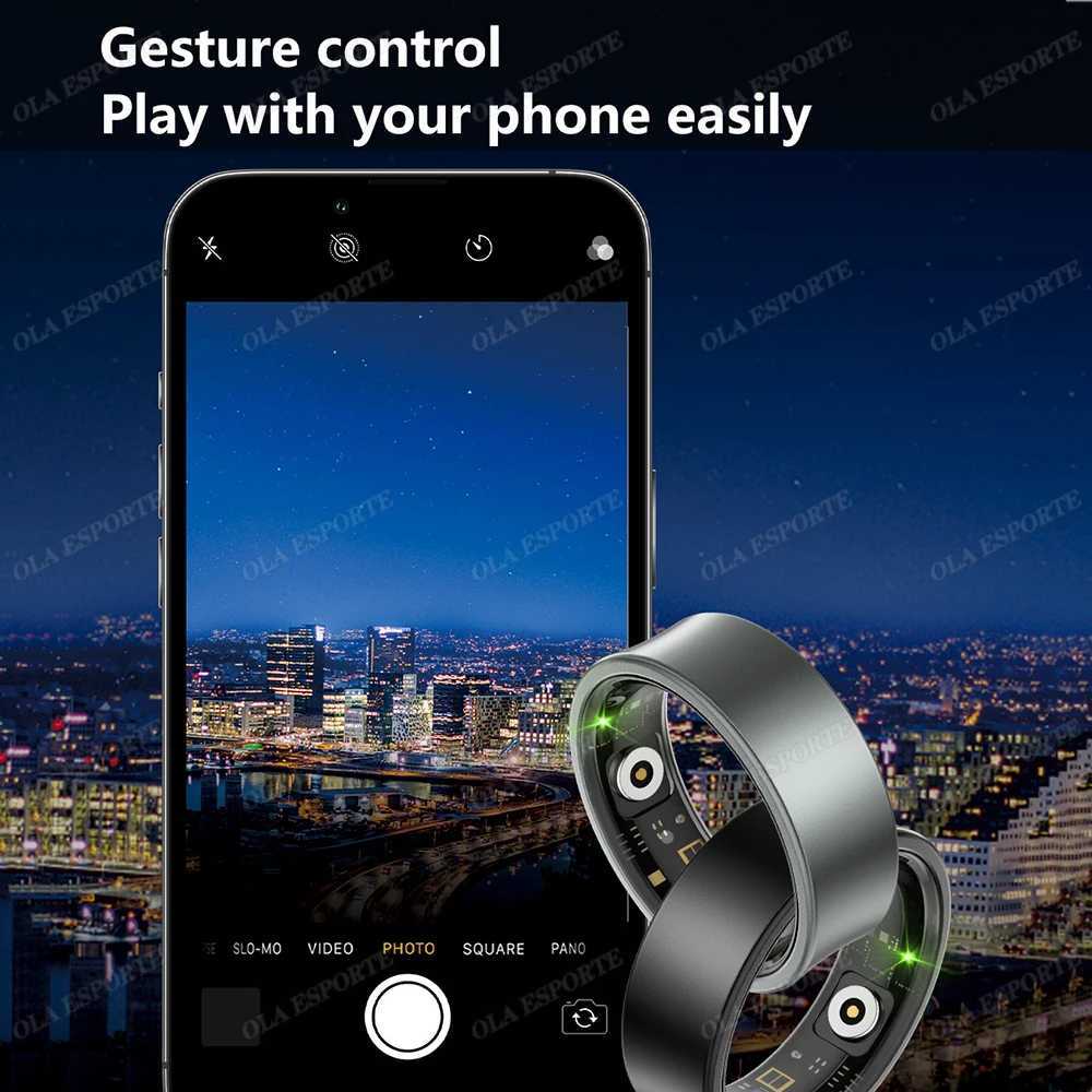 New Smart Ring Military Grade Titanium Steel Shell Health Monitor IP68 10ATM Waterproof Multi-sport Modes GPS Tracker Smart Ring W250819