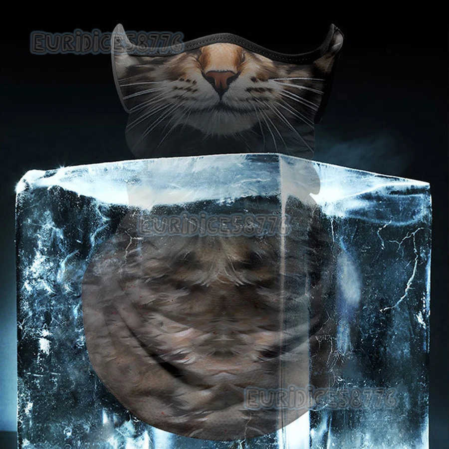 lce Silk Breathable Bandana Cycling Running Scarf Riding Hiking Sports 3D Animal Face Mask Cover Cool Scarf Neck Protection H250819