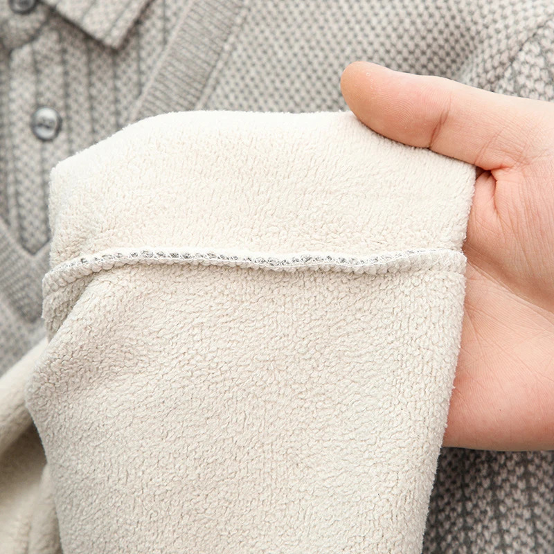 Winter vacation two sweaters mens polo shirt with a collar and long sleeves thick and warm base shirt 250818