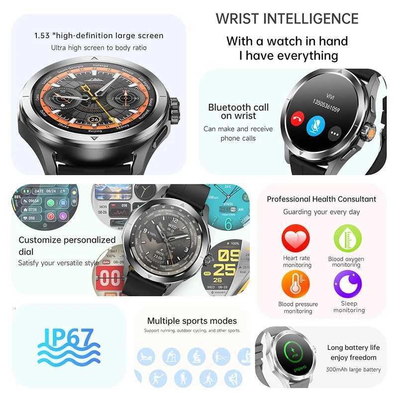 4 Xiaomi S4 Ultra Outdoor Sports Smart Watch Men AMOLED Screen NFC GPS Compass Heart Rate Waterproof Bluetooth Call SmartWatch W250819