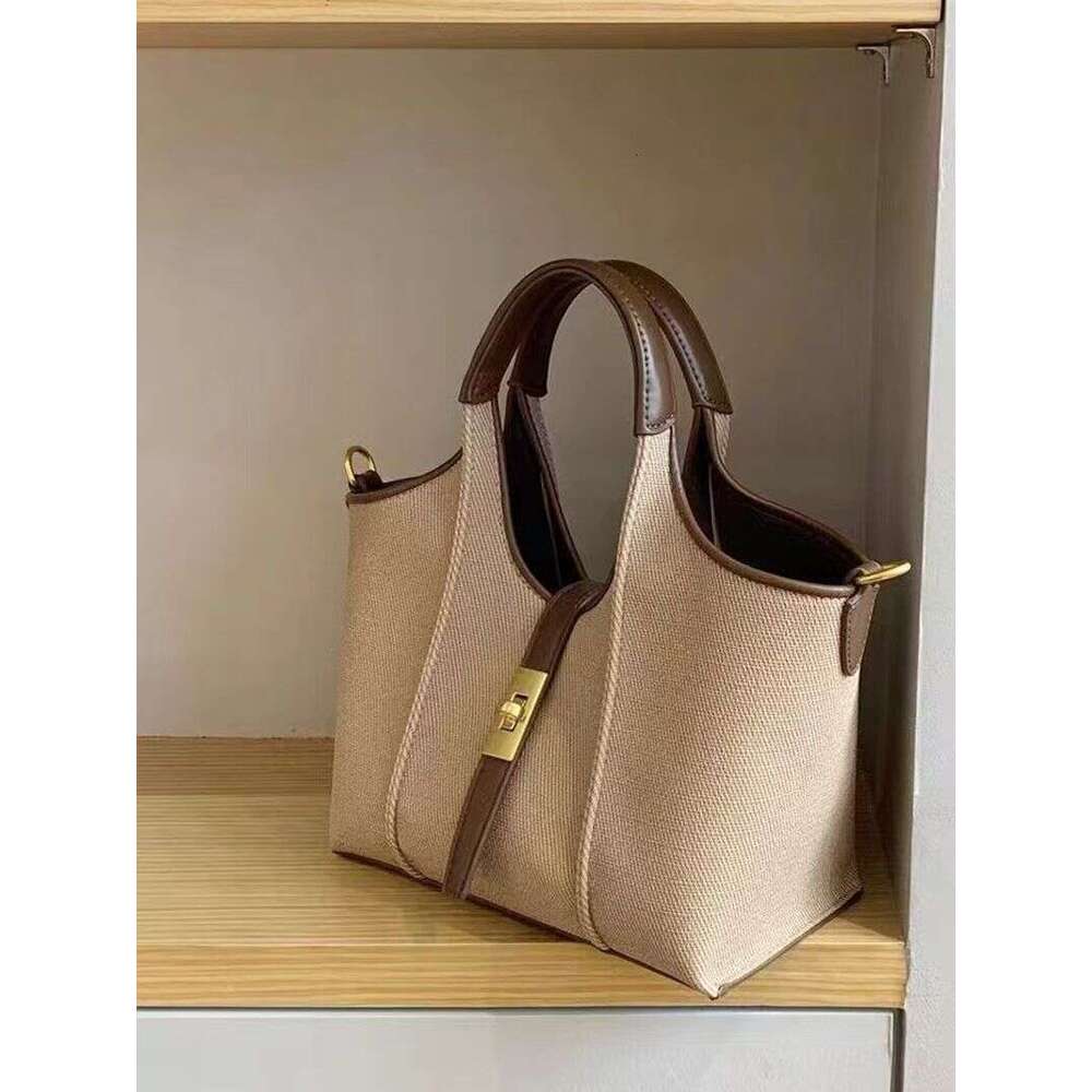 High-end Basket Canvas For Women 2024 New Large Capacity Handbag Tote Crossbody Commuter Bag