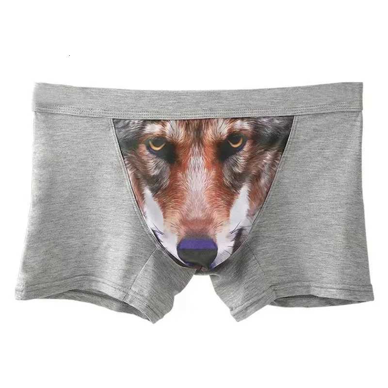 Men Underpants Modal Mens Funny Panties With Wolf Boxer Shorts Mens Sale Pouch Bulge Boxers Man Cartoon Underwear For Men W250819