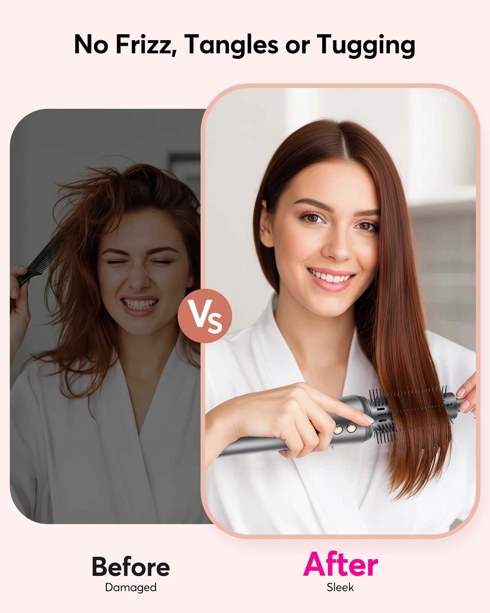 Professional Hair Dryer Brush 200W 0000 RPM Air Wrap Styler Quick Drying 300 Million Ions No Heat Damage Gift for Women W250819