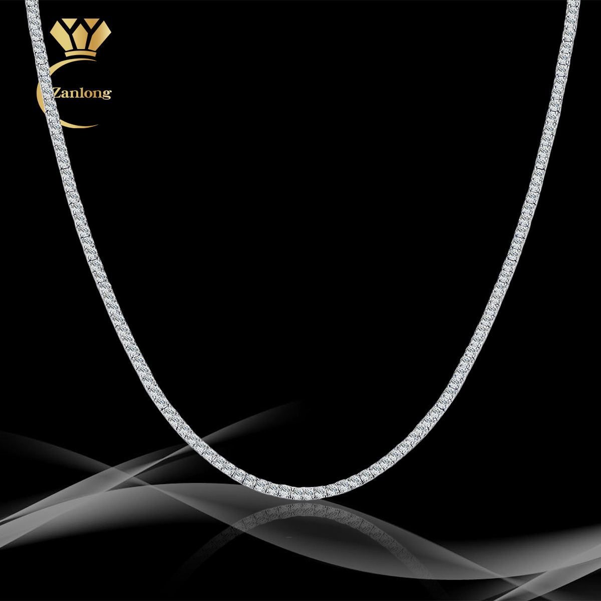2.0mm~6.5mm Moissanite Necklace Tennis Chain 925 Sterling Silver 18K Gold Plated Gift for Women Moissanite Necklace Jewelry