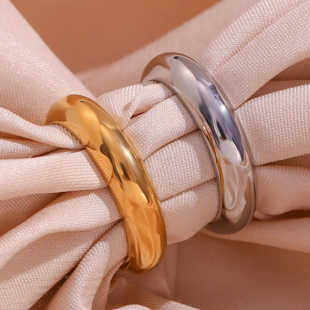 Stainless Steel 18K Gold-Plated Minimalist Unisex Ring 250815