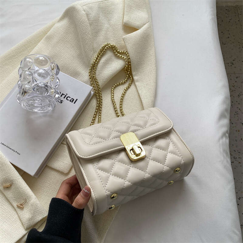 Quilted Bags Embroidery for Women 2025 New Versatile Chain Crossbody Designer Trendy Textured Fashion Single Shoulder Small Square Bag