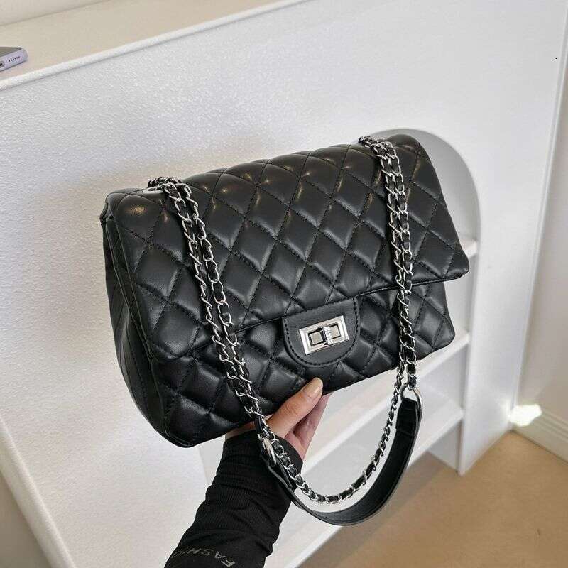 French dia grid chain small square with niche design, high-end Korean version, large capacity single shoulder