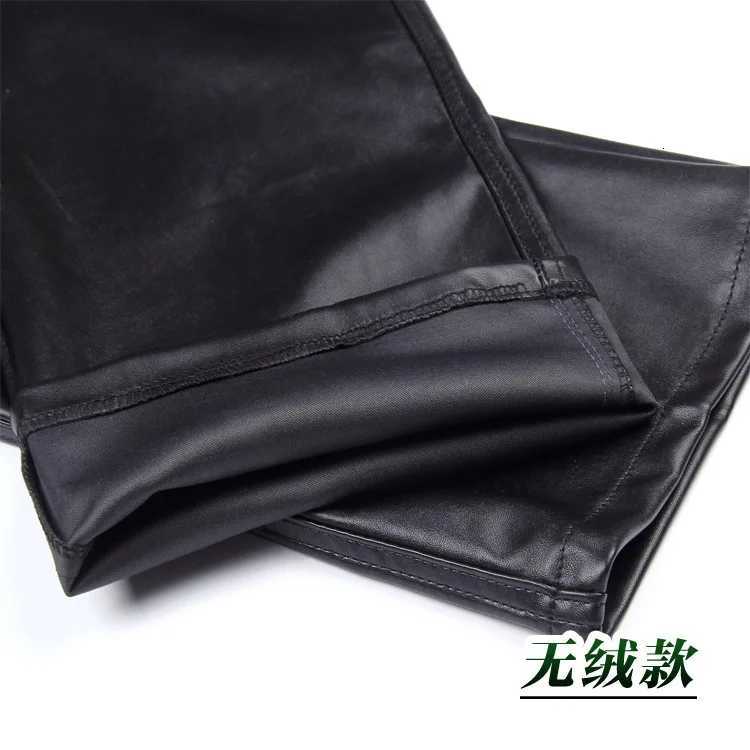 Mens Spring and Summer New Fashion Thin PU Leather Pants Casual Loose Waterproof Oil and Dirty Long Leather Pants Middle Age W250819