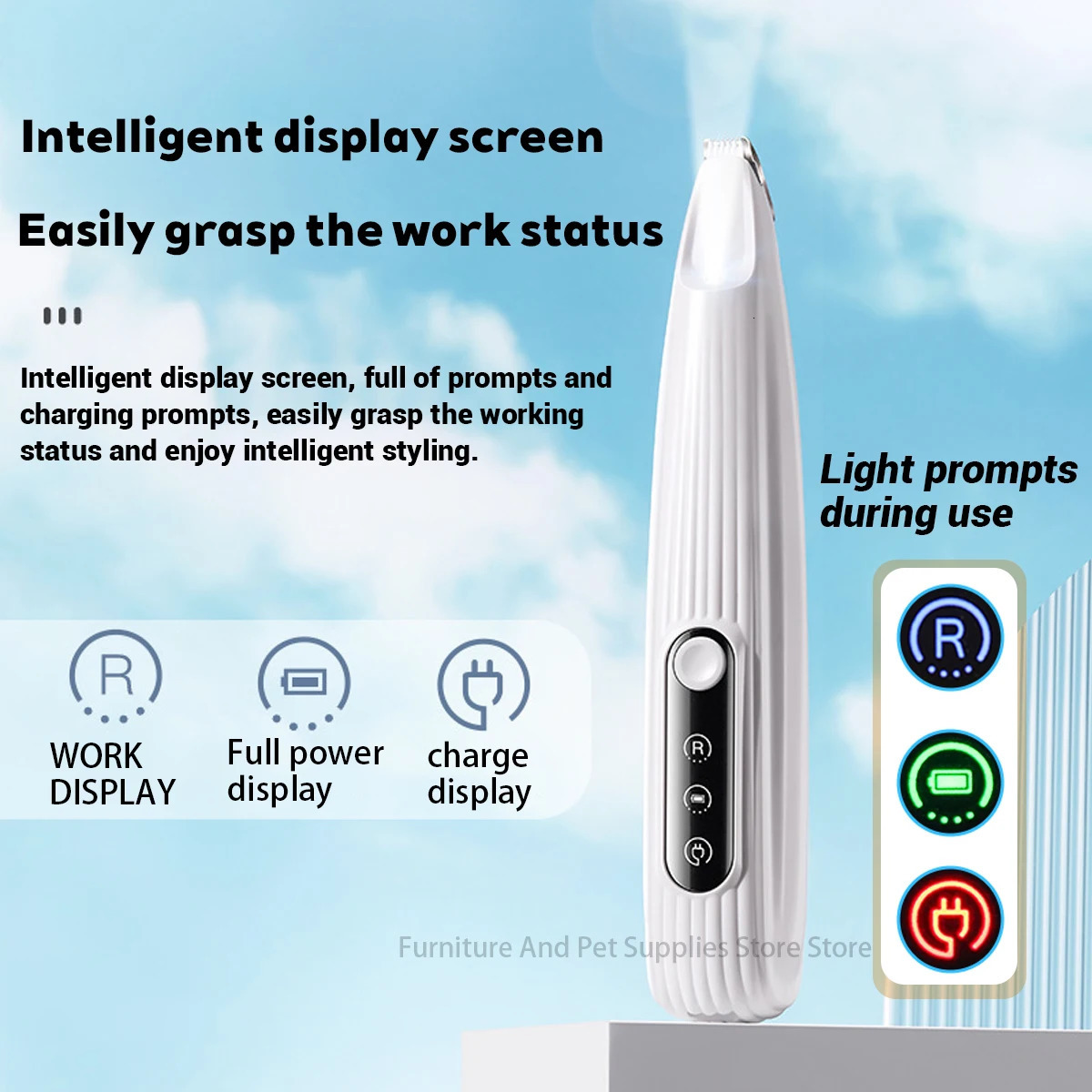 Professional Dog Grooming Clippers LED Light LCD Display 18mm Wide Blade for Paw Trimming Low Noise Cordless Pet Hair Trimmer 250813