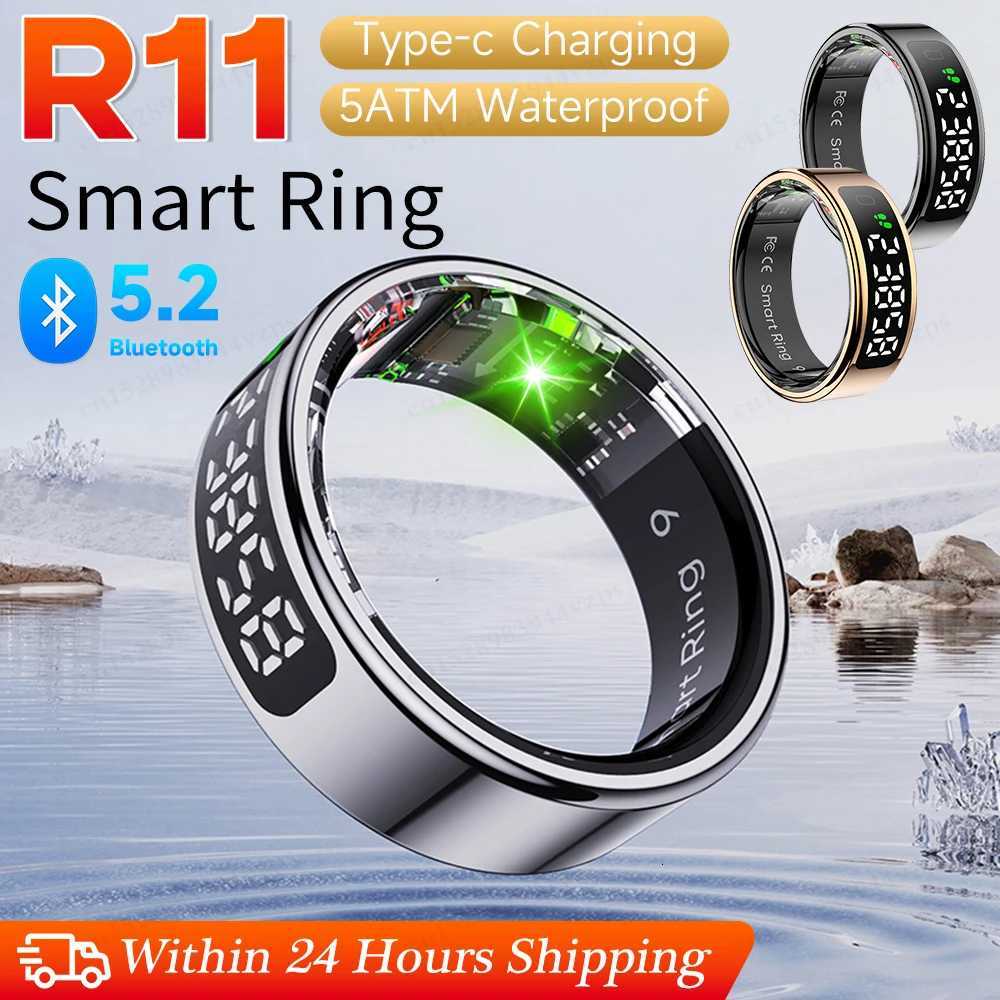 11 Smart Ring for Men Women Wireless Charging Ring BT 5.2 Display Screen/Touch Health Manager Wireless Charging Fitness Monitor W250819
