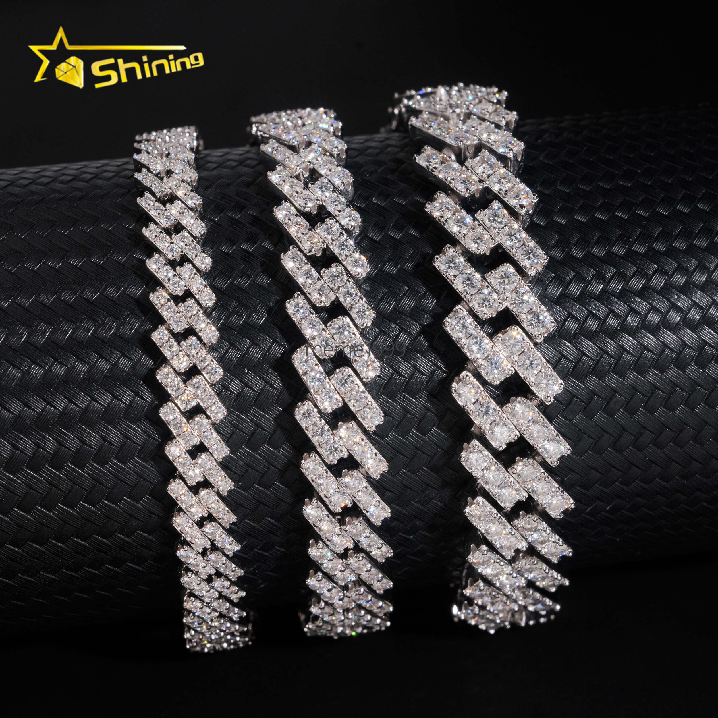 Hot Selling VVS Moissanite Chains Hip Hop 7mm 10mm 13mm One Row Moissanite Cuban Necklace Iced Out Link Chain Men