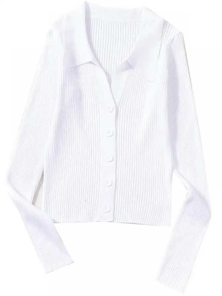 2025 Women Lapel Slim Tops Ladies Buttons Sexy V Neck Long Sleeve Knit Cardigan Sweater XJ250819