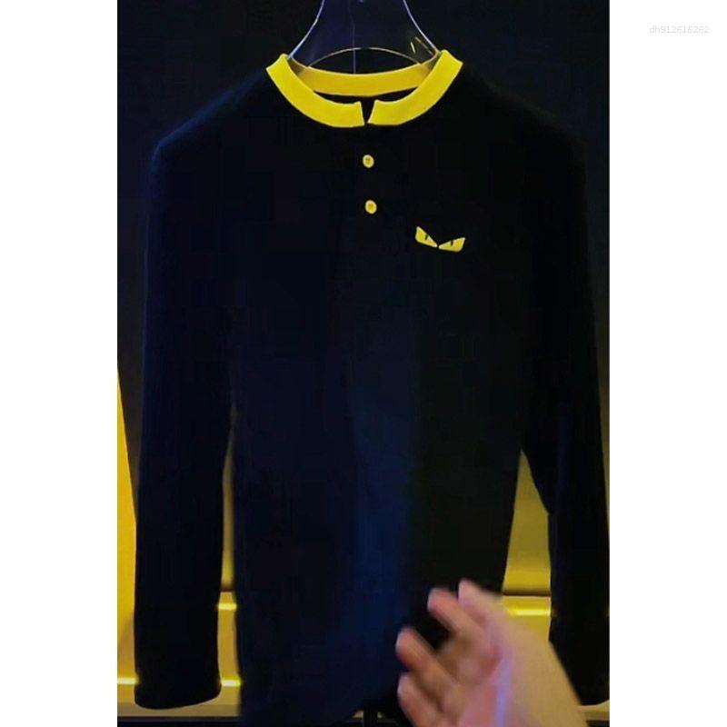 Men's Hoodies Spring And Autumn Eyes Printed Long-sleeved T-shirt Base Shirt Round Neck All-match Niche Design Sense Slimming