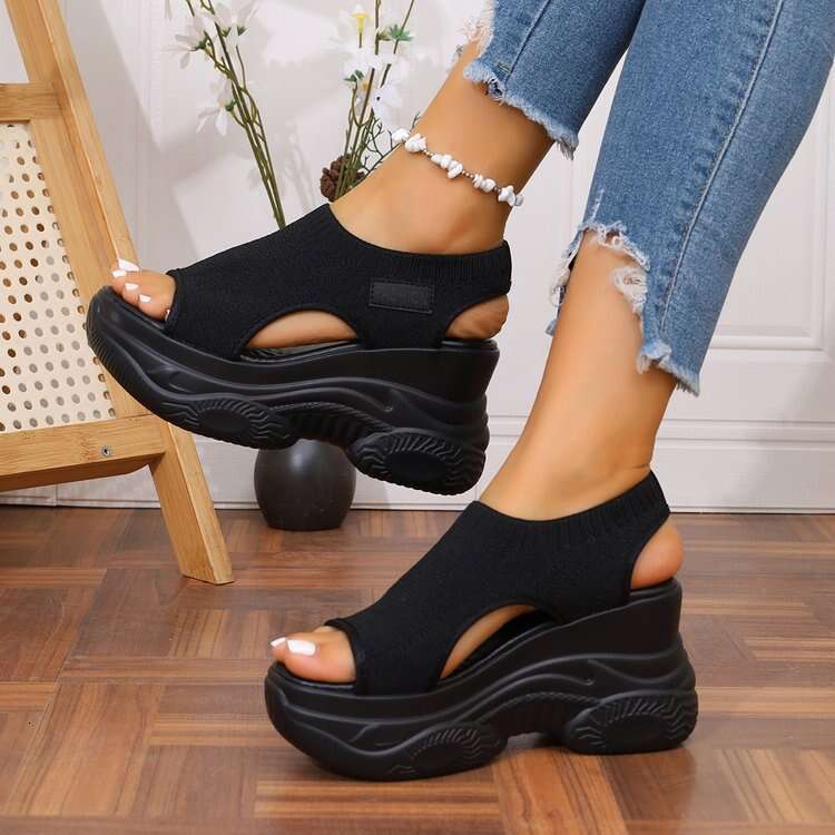 36-43 Plus Size Wedge 2025 Spring New Fashion Versatile Casual Thick-Soled Sandals for Women