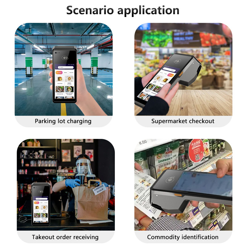 4G handheld commercial POS terminal Android 12 support Bluetooth printing NFC identification WiFi connection 2600mAh battery thermal printing pos