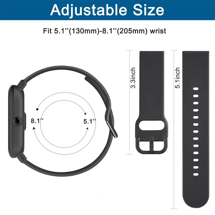 20mm/22mm Silicone band For Amazfit GTS/2/2e/3/4 GTS2 Mini/GTR 4/3/Pro/47mm/GTR2/2e/stratos/3 Bracelet Bip/U/S/lite Watch strap 250818