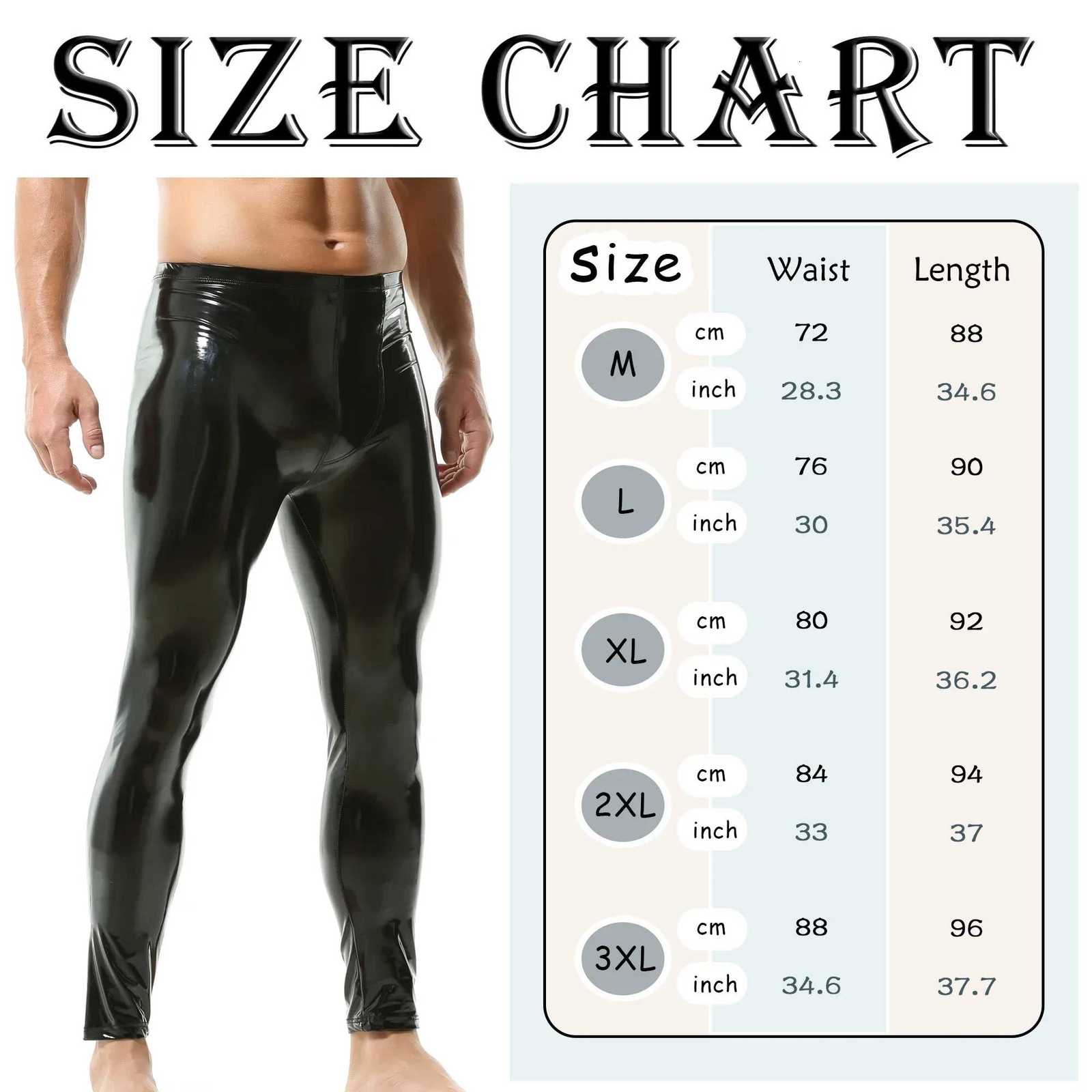Men Shiny PVC Leather Pants Skinny Slim Fit Fashion Casual Biker Trousers Night Clubwear Leggings Party Rave Pole Dance Costumes W250819
