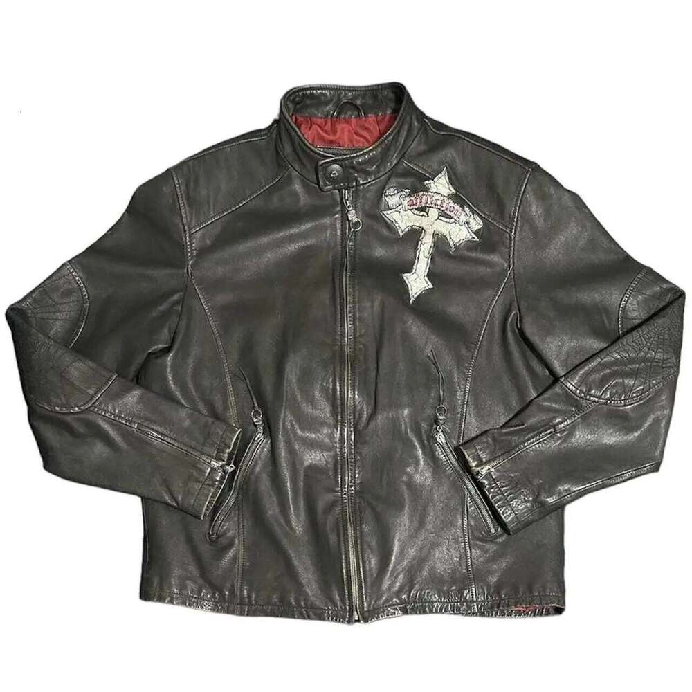 American Hip Hop Pattern Embroidery Loose Jacket And Men Street Y2k New Casual Joker Punk Baseball Uniform Unisex Rock Coat