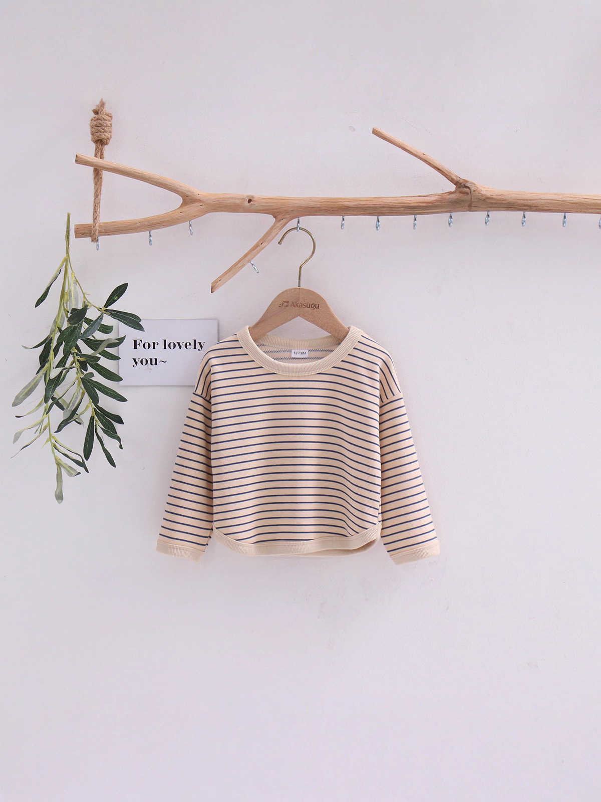 2025 Spring/Autumn New Children's Clothing, Boys' T-Shirts, Korean Version, Girls' Striped Sweatshirt, Loose Long Sleeve Top for Kids L