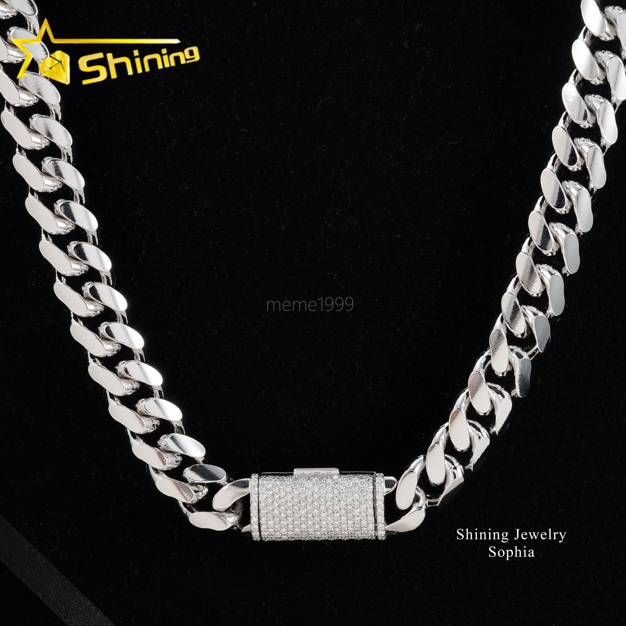 IGI Certified Custom Iced Out Clasp Lab Grown Diamond Necklace Hip Hop Sterling Silver 12MM Miami Cuban Link Chain